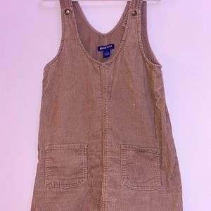 Tan Corduroy Overall Dress